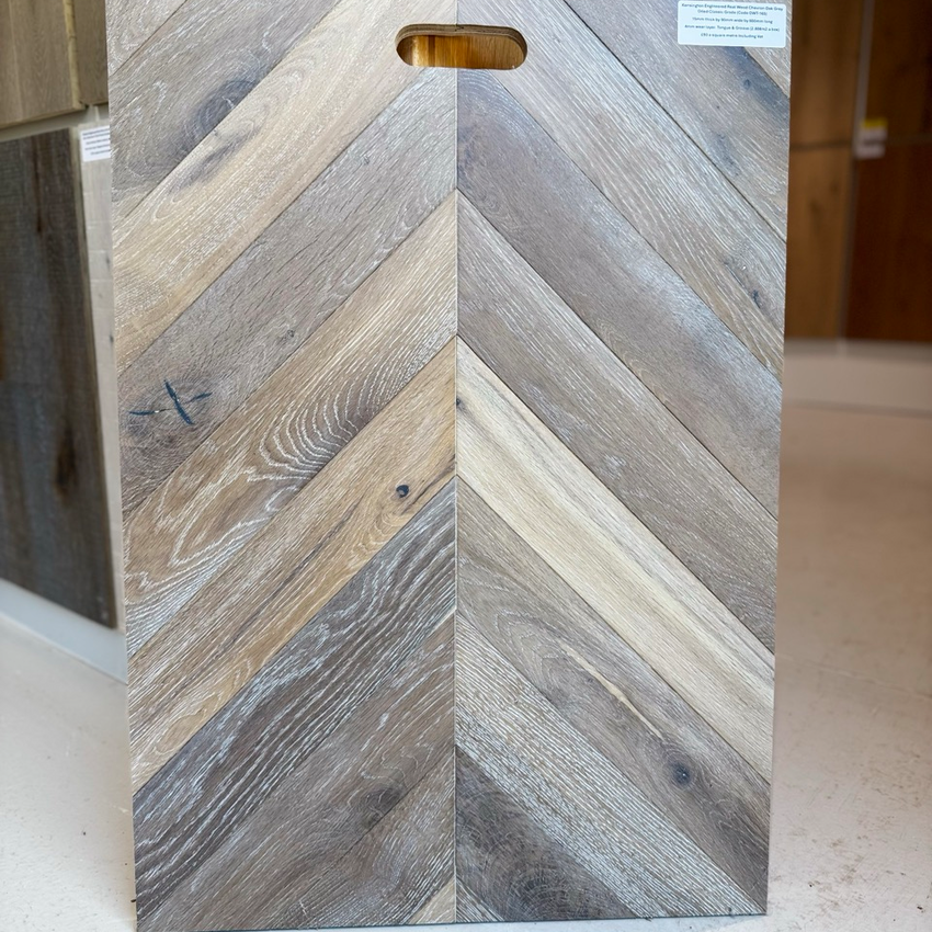 Kensington Engineered Real Wood Chevron Oak Grey Oiled